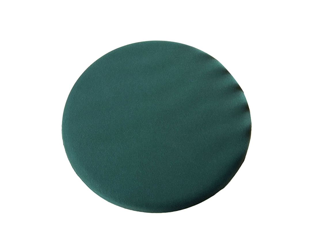 Cojín redondo de espuma viscoelástica extraíble y lavable, color verde, 40x40cm