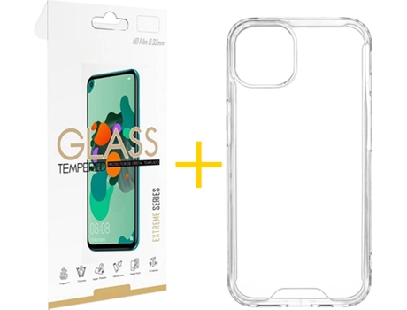 Carcasa + 1 Protector de Vidrio iPhone 13 Mini SKYHE Gel Reforzado Transparente