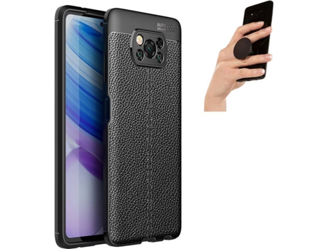 Carcasa y Popsocket Xiaomi Poco X3 NFC Rugged Leather Negro