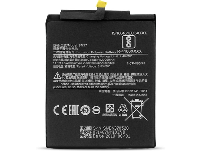 Batería AVIZAR Xiaomi Redmi 6A BN37 (3000 mAh)