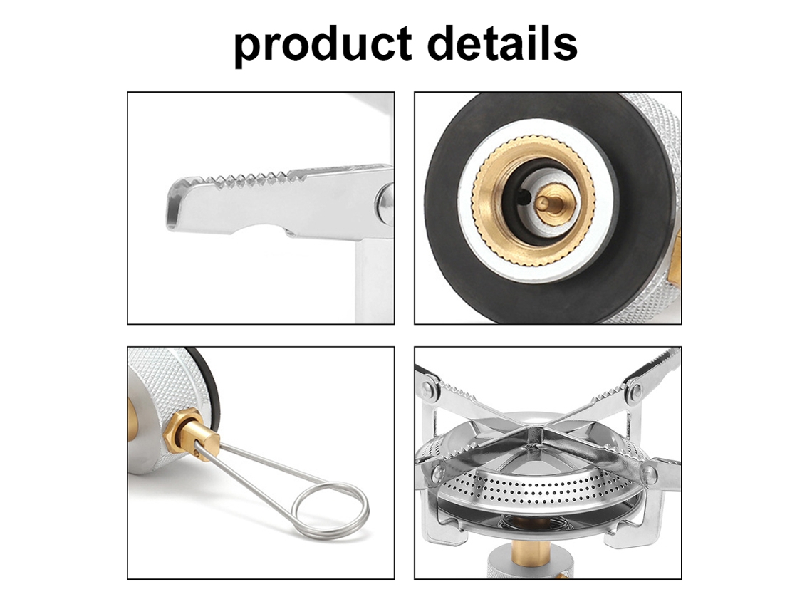 Hornillo De Gas Plegable Portátil Para Camping Y Picnics Con Potencia Ajustable - Accesorio Para Cocinar Al Aire Libre