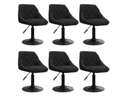 Maison Exclusive - Silla De Comedor Giratoria 6 Uds Terciopelo Negro