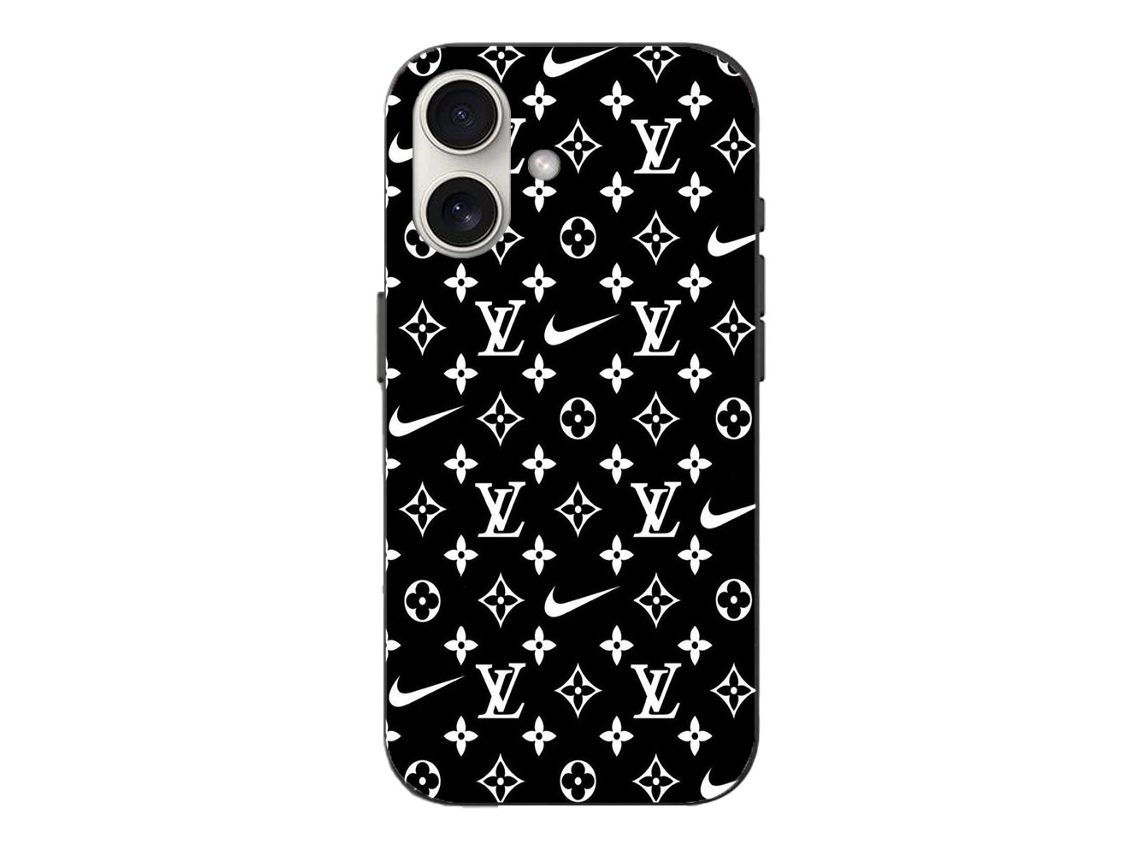 Funda Nike Louis Vuitton para iPhone 16 MANIACASE Silicona Negro