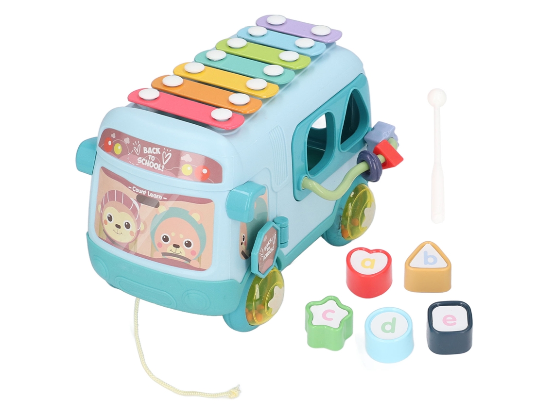 Ônibus Musical Multifuncional Com Blocos E Xilofone Para Crianças 1-3 Anos Verde