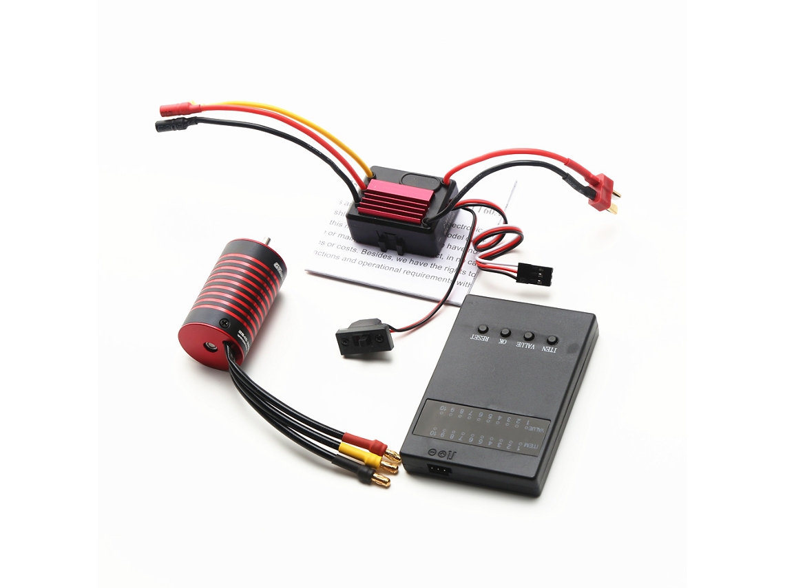Mali motor Brushless Waterproof 2845 4400kv + Esc 35a + Cartão de Programação para Carros de Controle Remoto 1/10 1/12