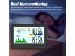 Estación Meteorológica Inalámbrica De 433 Mhz Con Termómetro E Higrómetro Para Interiores Y Exteriores, Pantalla Lcd Y Alerta De Batería Baja.