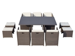 Conjunto de Cenar Exterior CONCEPT U Sunset (Gris y Blanco - Aluminio - 180x115x74 cm)
