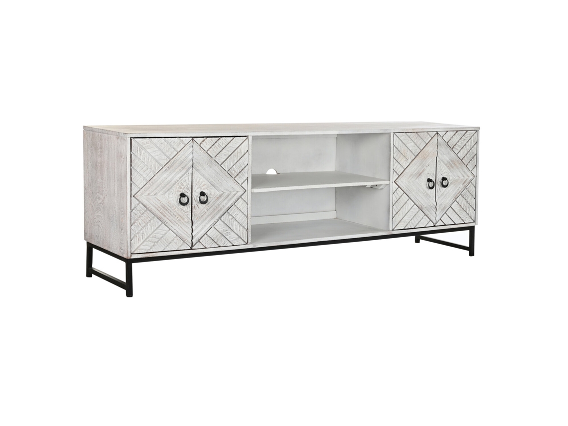 Mueble Tv Mango Metal Blanco 180x40x60cm