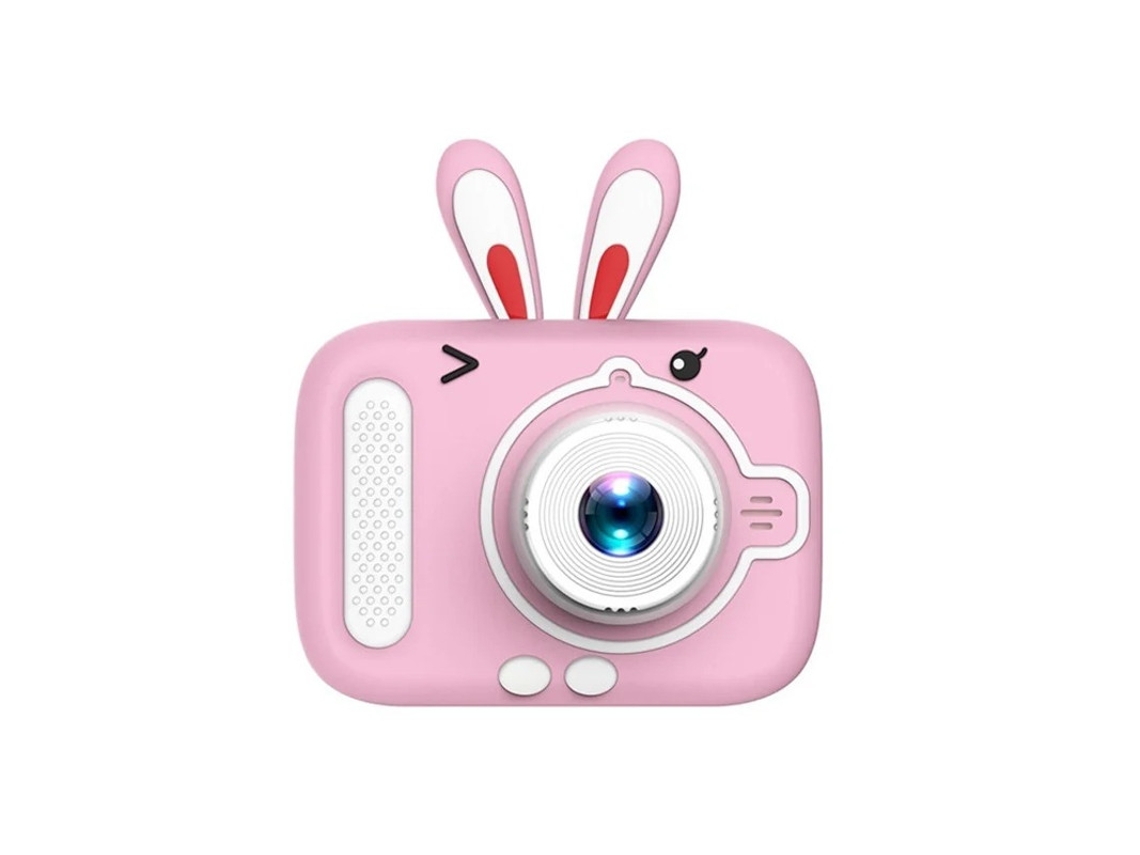 Cámara infantil de alta definición Yizhood de 2000 W con cámara dual frontal y trasera (conejito rosa)