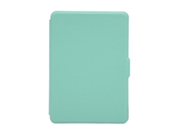 Funda protectora de piel sintética con estampado cruzado para Kindle Paperwhite 123 (cian, dorado claro)