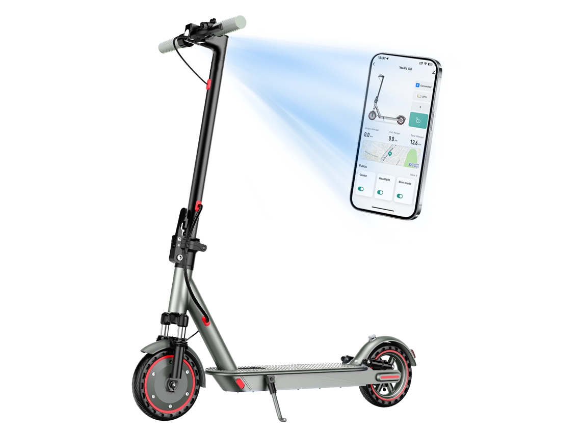 Patinete Eléctrico Urbano Ook-tek D8 Pro, Doble Suspensión, Batería De 36 V Y 10,5 Ah.