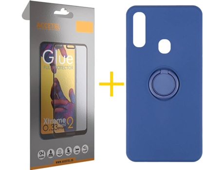 Carcasa + Protector de Pantalla para Samsung Galaxy A20e ACCETEL Azul Oscuro