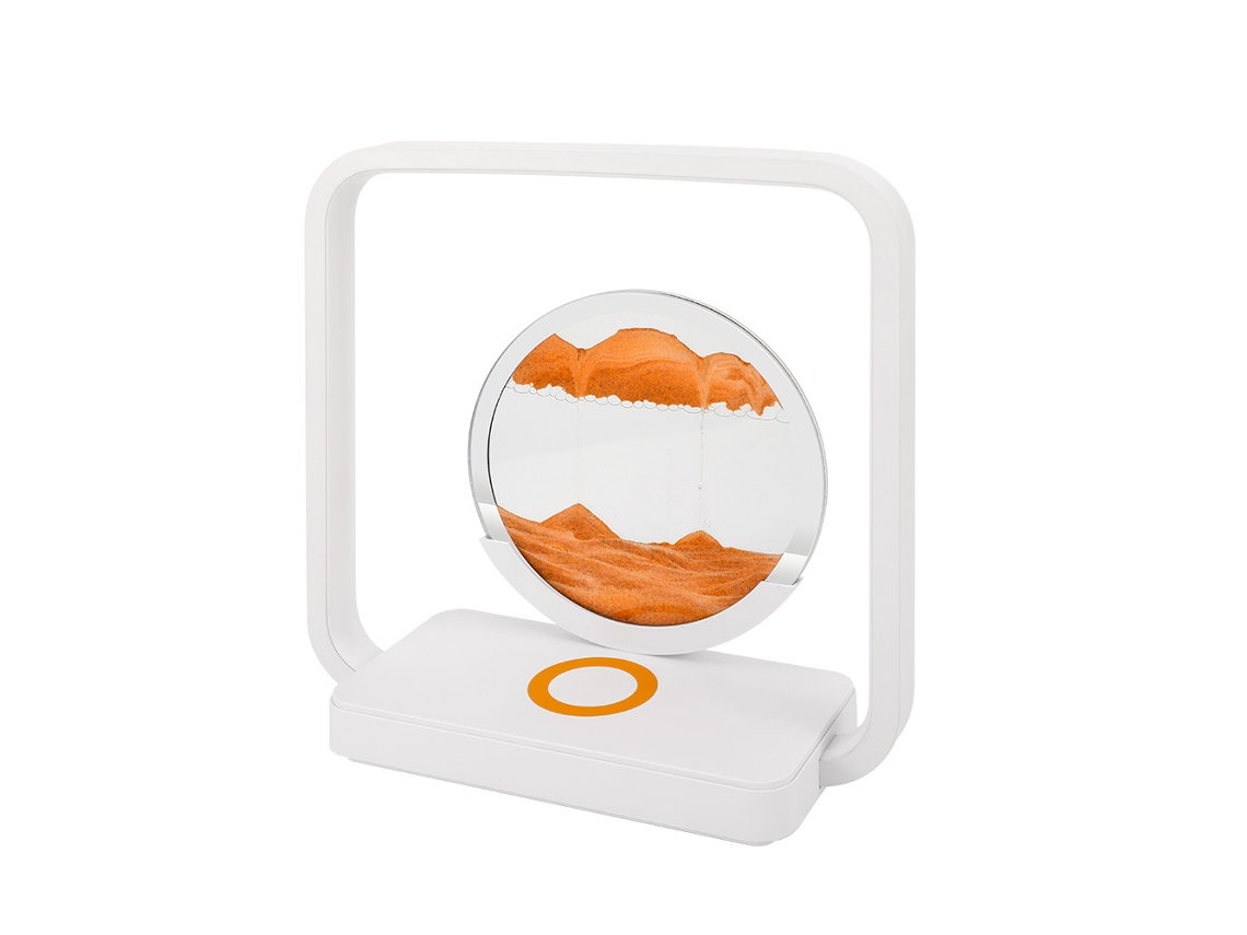 MEOIRUERY Lámpara de arena móvil con estación de carga inalámbrica, luz ambiental nocturna 3 en 1 con control táctil y carga inalámbrica, luz nocturna LED regul