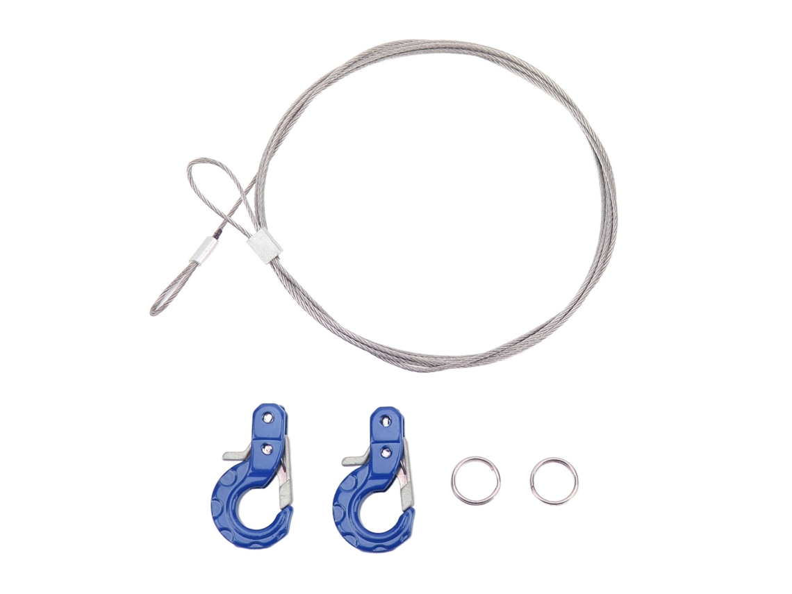 2 Ganchos De Remolque Metálicos Para Coches Rc, Fabricados En Aluminio Y Acero, Ligeros Y Compactos, Para Scx10 D90 Trx4, Color Azul.