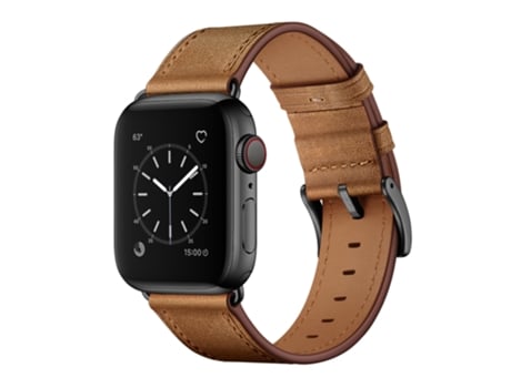 Correa clásica de reloj inteligente de cuero genuino para Apple Watch Series 8 y 7 41 mm / SE 2 y 6 y SE y 5 y 4 40 mm / 3 y 2 y 1 38 mm (marrón ro...