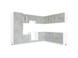Conjunto de 14 armarios de cocina Porto en gris hormigón MAISON EXCLUSIVE (80x46x81,5 cm)