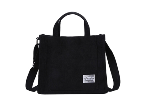 Bolso De Hombro De Pana Para Mujer Bolso De Mano Bolso De Mano, Negro ZMDECQNA