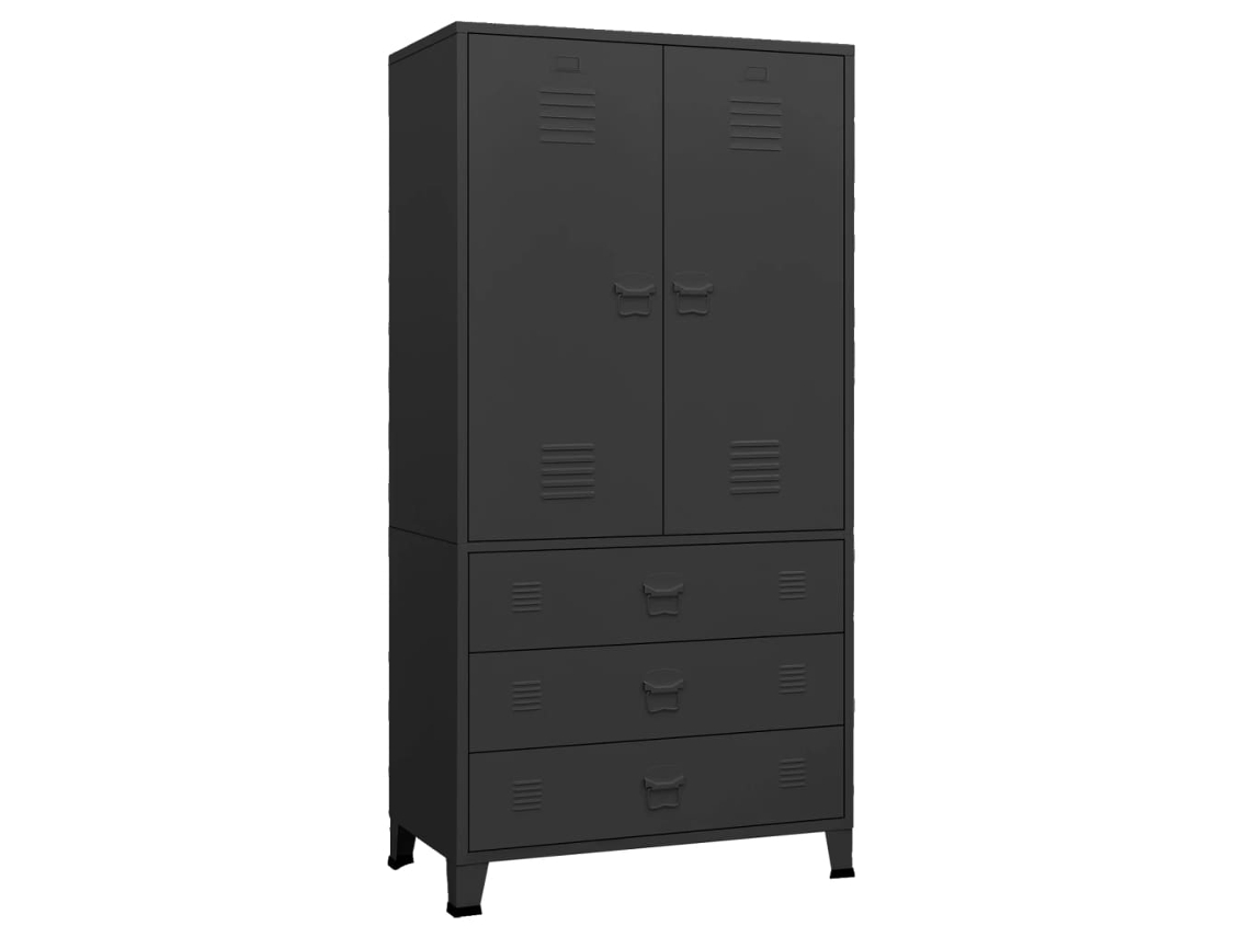 Armario Industrial 90x50x180 Cm Metal Negro MAISON EXCLUSIVE