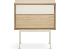 Mesita de Noche BAZAR MONDIALE Yoko (Beige  - MDF y Metal - 52x35x54 cm)