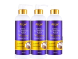 Kit blanqueador de doble glutatión, loción de 500 ml, suero de 100 ml, paquete de 3 lociones