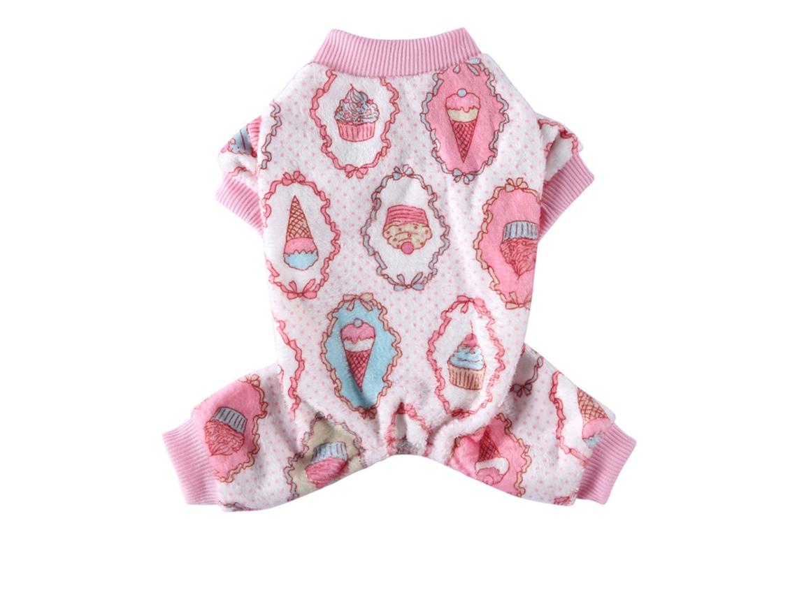 Kkpm-disfraz De Halloween Para Mascotas Ropa Suave Y Caliente Con Cuatro Patas Outfit De Invierno Para Perro Rosa M