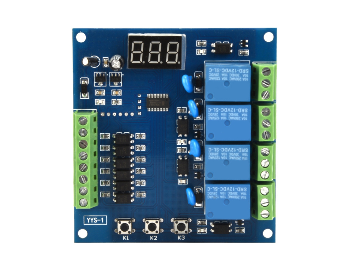 Módulo De Relé Led Programable 4 Canales Con Temporizador Y Retardo 12vdc Yys-1