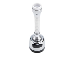 Grifo giratorio AVIZAR de acero inoxidable plateado con difusor de agua y filtro con rociador ajustable