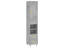 Armario alto, madera procesada, gris cemento, 34,5 x 34 x 180 cm, MAISON EXCLUSIVE