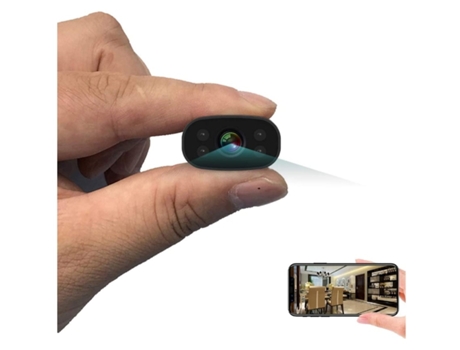 Mini cámaras ocultas portátil inalámbrico Wi-Fi 32G cámara espía de memoria, negro