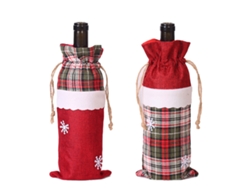 Funda para botella de vino - Funda decorativa para botella de vino navideña RNEMITERY