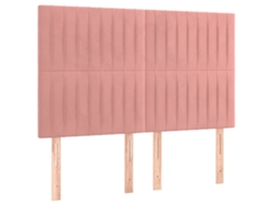 Cabecero Rosa 144x5x118/128 cm Terciopelo EXCLUSIVO MAISON