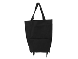 Carrito de compra plegable con ruedas, bolsa de almacenamiento de tela multifuncional, bolsa de compra portátil negra. GOKOCO