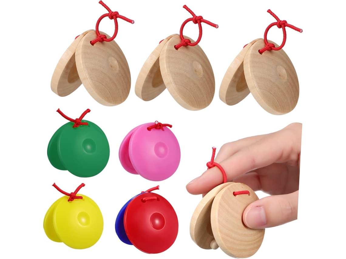 Castañuelas De Madera De 24 Piezas Para Niños Y Niñas, Juguete Musical Educativo
