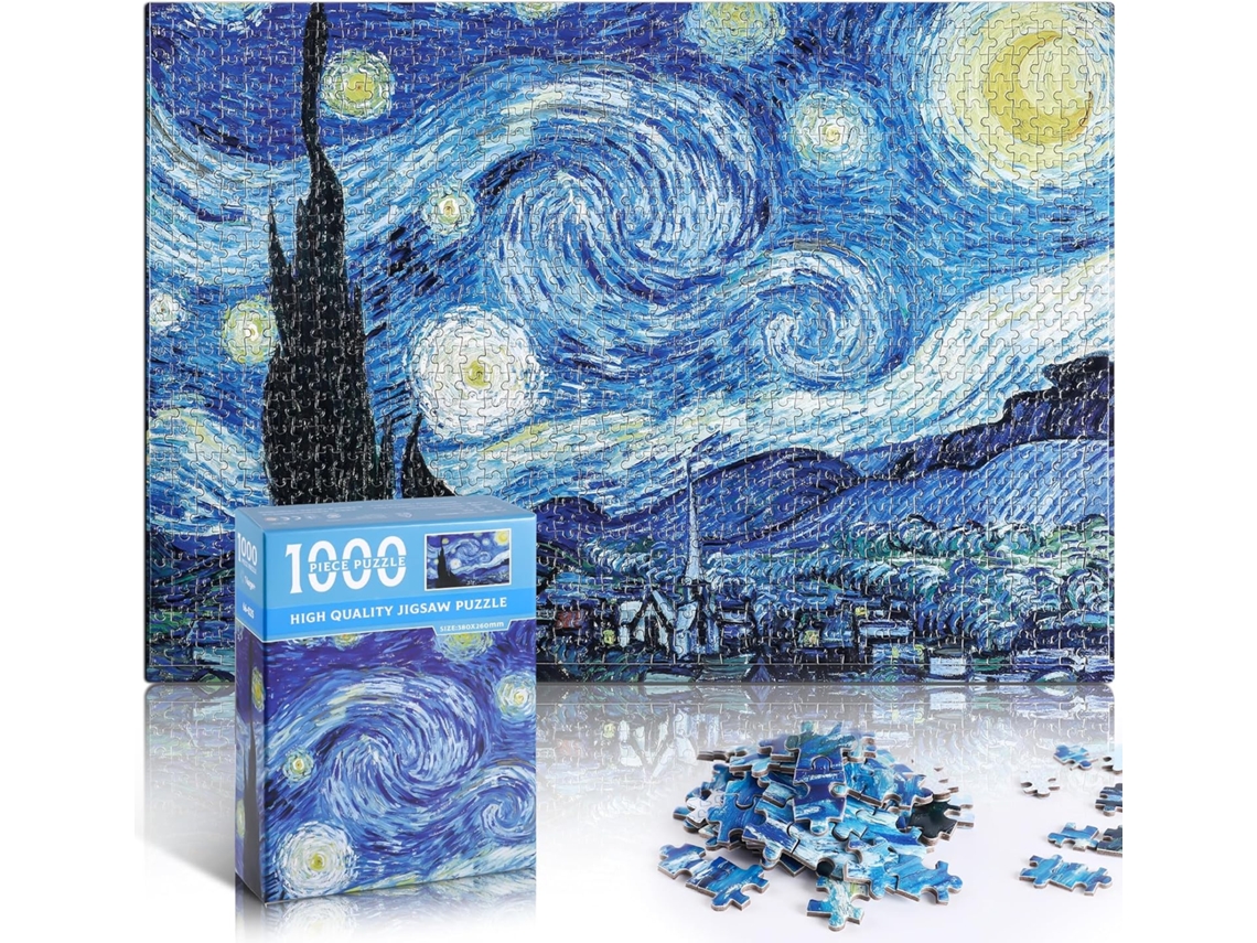 Rompecabezas De 1000 Piezas De Van Gogh Para Adultos, Ideal Para Familias (azul)