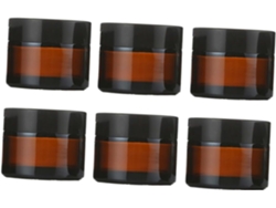 Juego De 6 Frascos De Maquillaje, Tarros Cosméticos Con Tapas Negras, Prácticos Y Adecuados Para