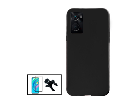 Kit De Película De Vidrio Templado De Cubierta Completa 5D Soporte Magnético De Coche Reforzado Con Silicona Líquida Para OPPO A96 - Negro PHONECAR...