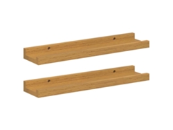 Estante De Pared | Estante Flotante | Estantería Pared 2 Uds Beige 40 X 9 X 3 Cm Madera De Ingeniería