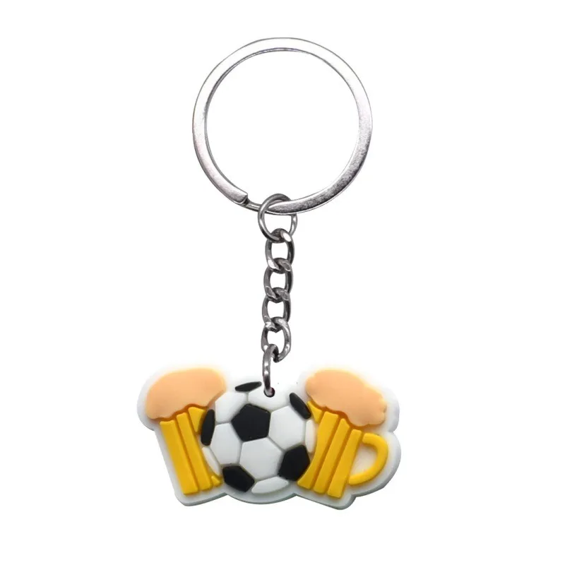 (paquete De 2) Llaveros Con Temática De Fútbol, De Goma Blanda De Pvc, Colgantes Decorativos