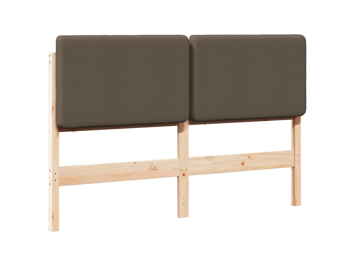 Maison Exclusive - Cabecero Tapizado Marrón Y Topo 120 Cm Madera De Pino Macizo