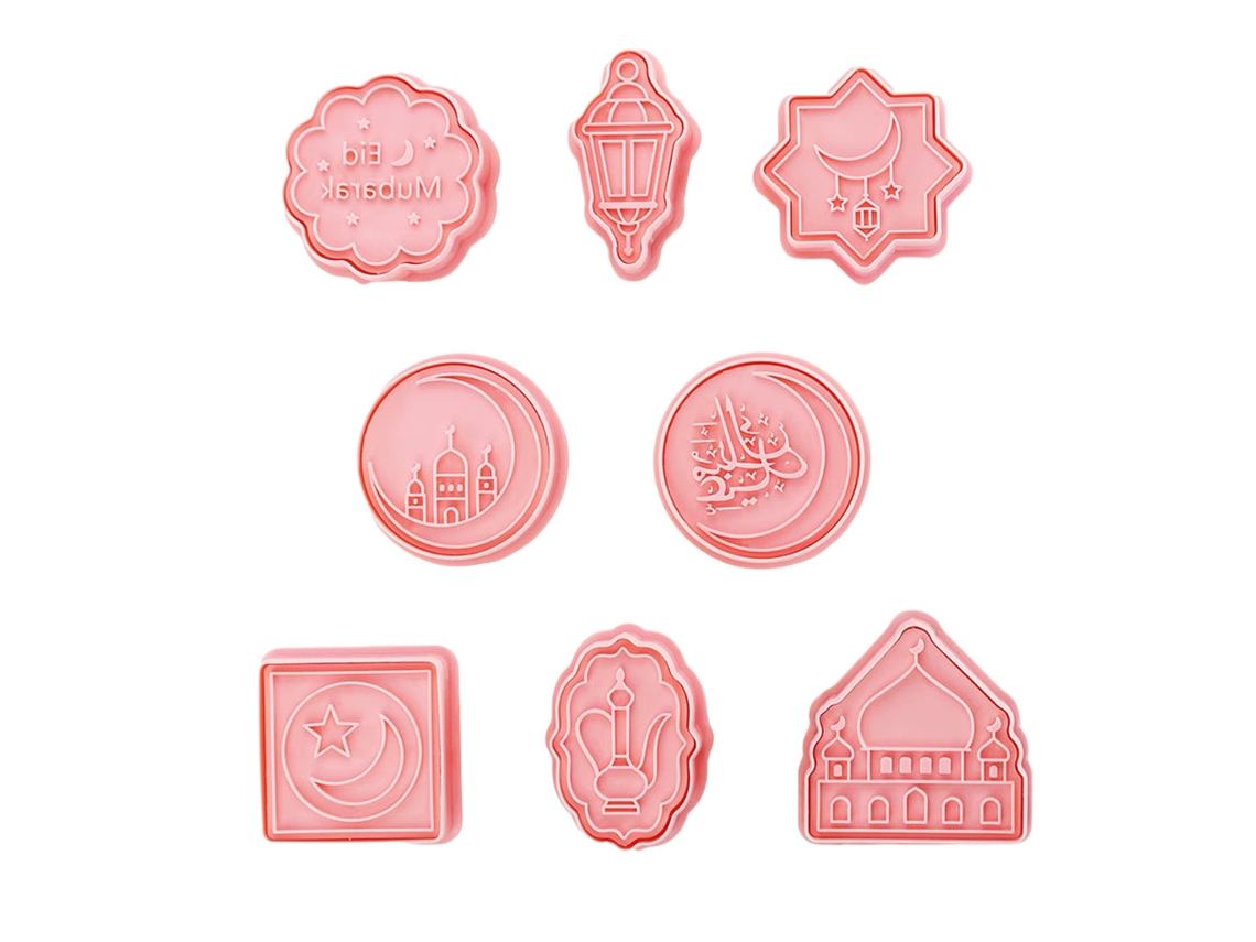 Juego de cortadores 3D para decorar Ramadán y Eid al Fitr, moldes para pasteles y herramientas de repostería.