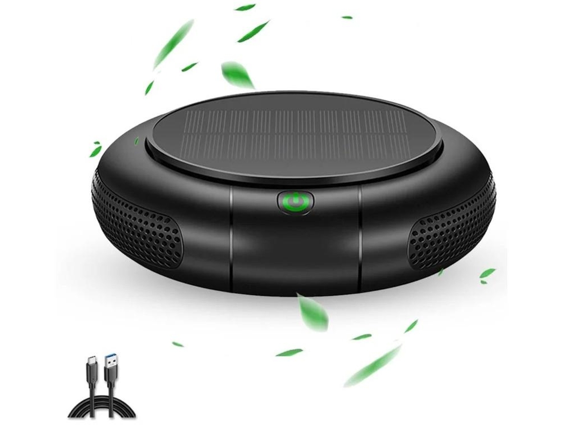 Purificador De Aire Solar Batería 1200mah Portátil Yizhood Negro