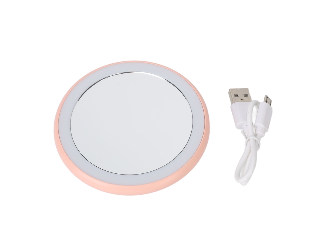 Espejo De Maquillaje Compacto Y Portátil Con Luz Led, Recargable Mediante Usb.