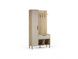 Mueble recibidor con perchero Vesta Roble Beige 108 x 195,3 x 35 cm