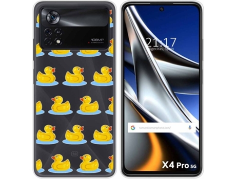 Carcasa para Xiaomi Poco X4 Pro 5G TUMUNDOSMARTPHONE Dibujos Transparente Pato Multicolor