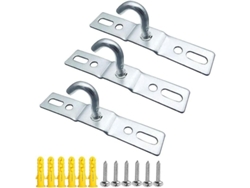 Rebe-gancho De Techo De Hierro Galvanizado Para Lámparas Candelabros Ventiladores De Techo 95mm 3 Piezas Con Tornillos Y Tapones Plásticos