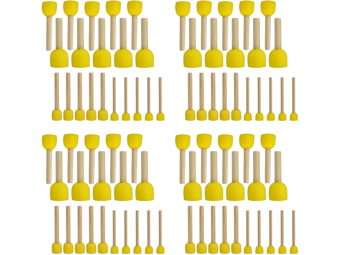 Juego De 80 Pinceles De Esponja Redondos Para Niños - Herramientas De Pintura