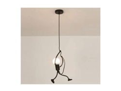 Lámpara Colgante Moderna De Metal Negro, 26 Cm De Diámetro × 140 Cm De Altura – Casquillo E27