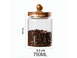 (750 Ml) Recipiente Para Café Sellado Al Aire, Botella Para Alimentos, Frasco De Vidrio Para Almacenar Granos Con Tapa