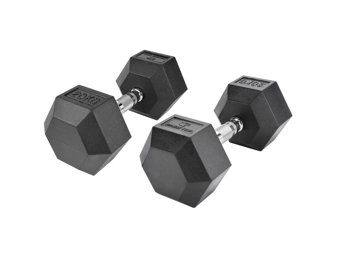 Mancuernas hexagonales 20kg Fitness Tech Set 2 Unidades
