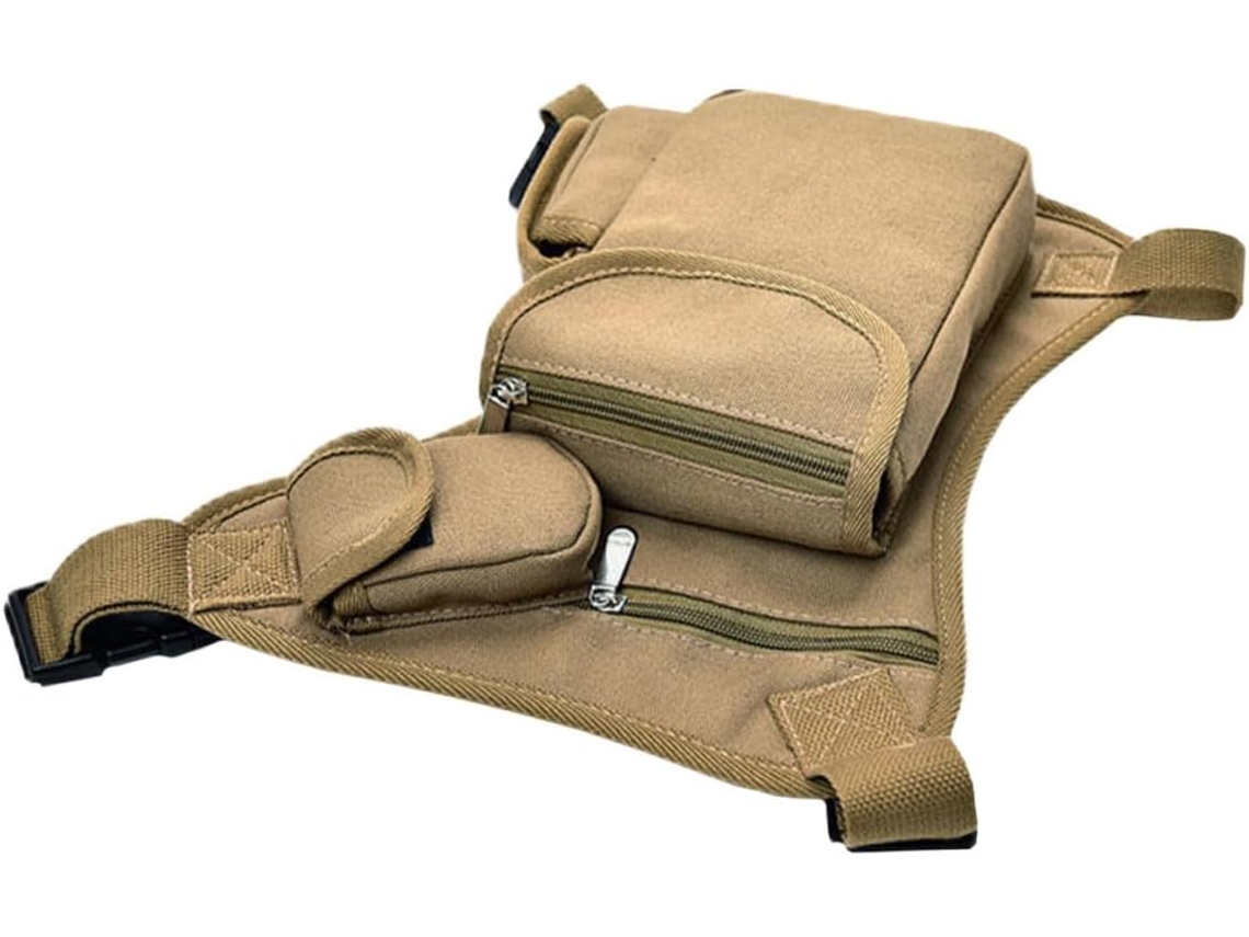 Bolsa Multifuncional De Lona Para Pierna, Ideal Para Motociclismo, Senderismo Y Acampada.